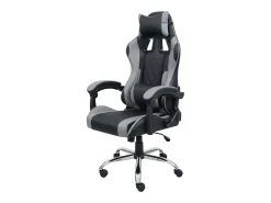 Cadeira gamer Legend com almofada lombar e apoio de cabeça, preta e cinza, 120x63x66 cm