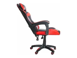 Cadeira gamer moderna Koe vermelha/preta com almofada lombar e apoios de braços 64 cm