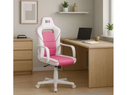 Cadeira Gamer Vanellope Branca/Rosa Estilo Gamer