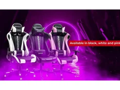 Cadeira Gaming – ergonómica, altamente ajustável – Skilled, Preta e Branca