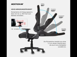 Cadeira Gaming – ergonómica,altamente ajustável, suporta até 150 kg – Tactical, Preta
