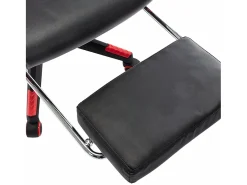 Cadeira gaming c/ apoio de pés couro artificial preto/vermelho