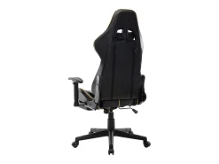 Cadeira gaming c/ apoio de pés couro artificial preto/dourado