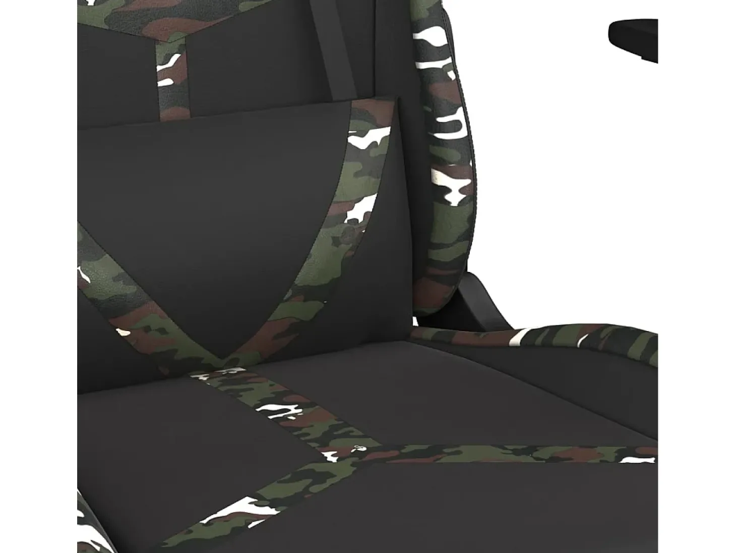 Cadeira gaming c/ apoio pés couro artificial preto e camuflado