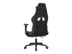 Cadeira gaming c/ apoio pés couro artificial preto e cinza