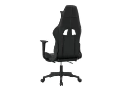 Cadeira gaming c/ apoio pés couro artificial preto e cinza