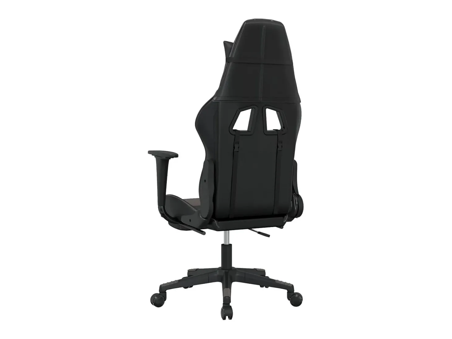 Cadeira gaming c/ apoio pés couro artificial preto e cinza