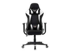 Cadeira gaming com altura ajustável - pele sintética - preto e branco - LINE