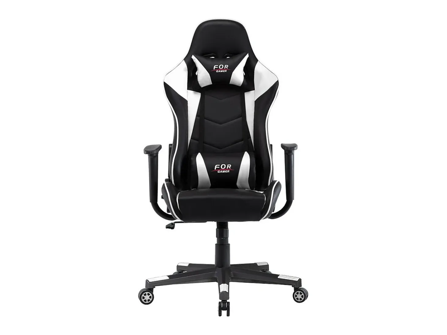 Cadeira gaming com altura ajustável - pele sintética - preto e branco - LINE