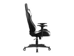 Cadeira gaming com altura ajustável - pele sintética - preto e branco - LINE