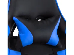 Cadeira gaming com altura ajustável - pele sintética - preta e azul - LINE