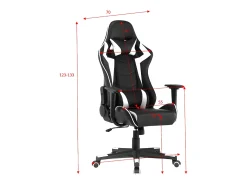 Cadeira gaming com altura ajustável - pele sintética - preta e azul - LINE