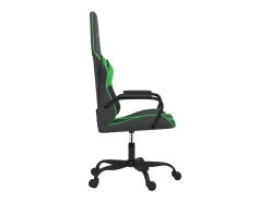 Cadeira gaming couro artificial preto e verde