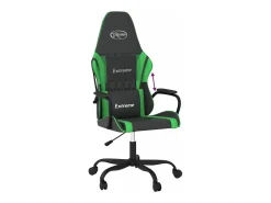 Cadeira gaming couro artificial preto e verde