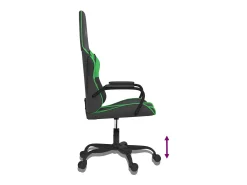 Cadeira gaming couro artificial preto e verde