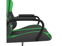Cadeira gaming couro artificial preto e verde