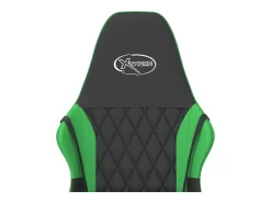 Cadeira gaming couro artificial preto e verde