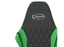 Cadeira gaming couro artificial preto e verde