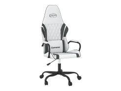 Cadeira gaming couro artificial branco e preto