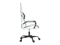 Cadeira gaming couro artificial branco e preto