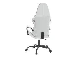 Cadeira gaming couro artificial branco e preto