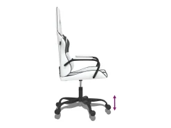 Cadeira gaming couro artificial branco e preto