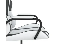 Cadeira gaming couro artificial branco e preto
