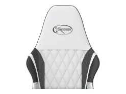 Cadeira gaming couro artificial branco e preto