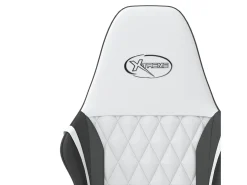 Cadeira gaming couro artificial branco e preto