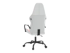 Cadeira gaming couro artificial branco e rosa