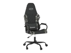 Cadeira gaming couro artificial preto e camuflado