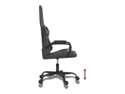 Cadeira gaming couro artificial preto e camuflado