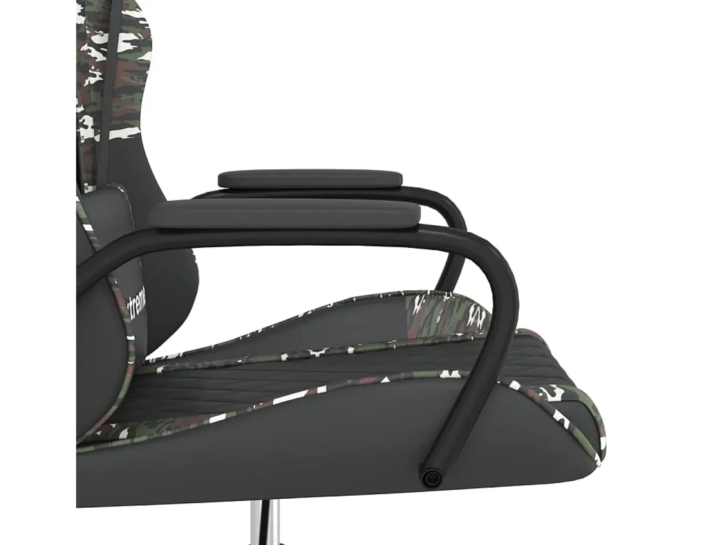 Cadeira gaming couro artificial preto e camuflado