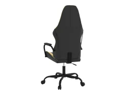 Cadeira gaming couro artificial preto e dourado