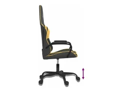 Cadeira gaming couro artificial preto e dourado