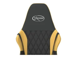 Cadeira gaming couro artificial preto e dourado