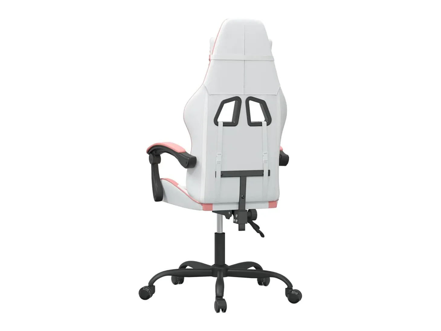 Cadeira gaming couro artificial branco e rosa