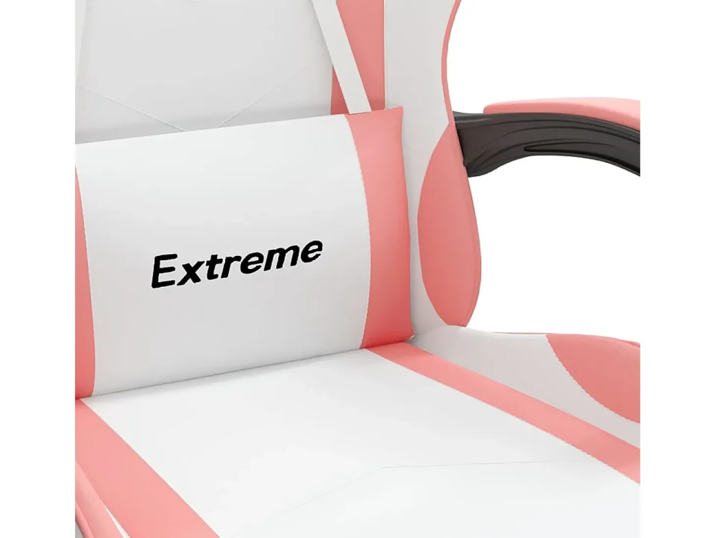 Cadeira gaming couro artificial branco e rosa