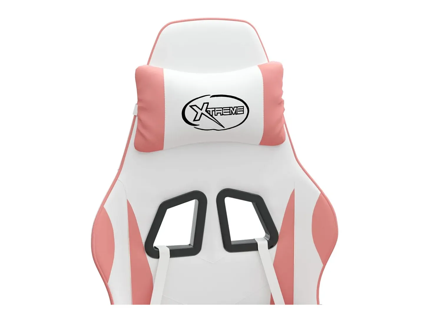 Cadeira gaming couro artificial branco e rosa