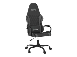 Cadeira gaming couro artificial preto e cinzento