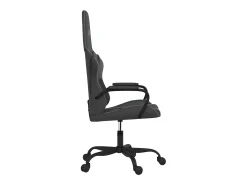 Cadeira gaming couro artificial preto e cinzento