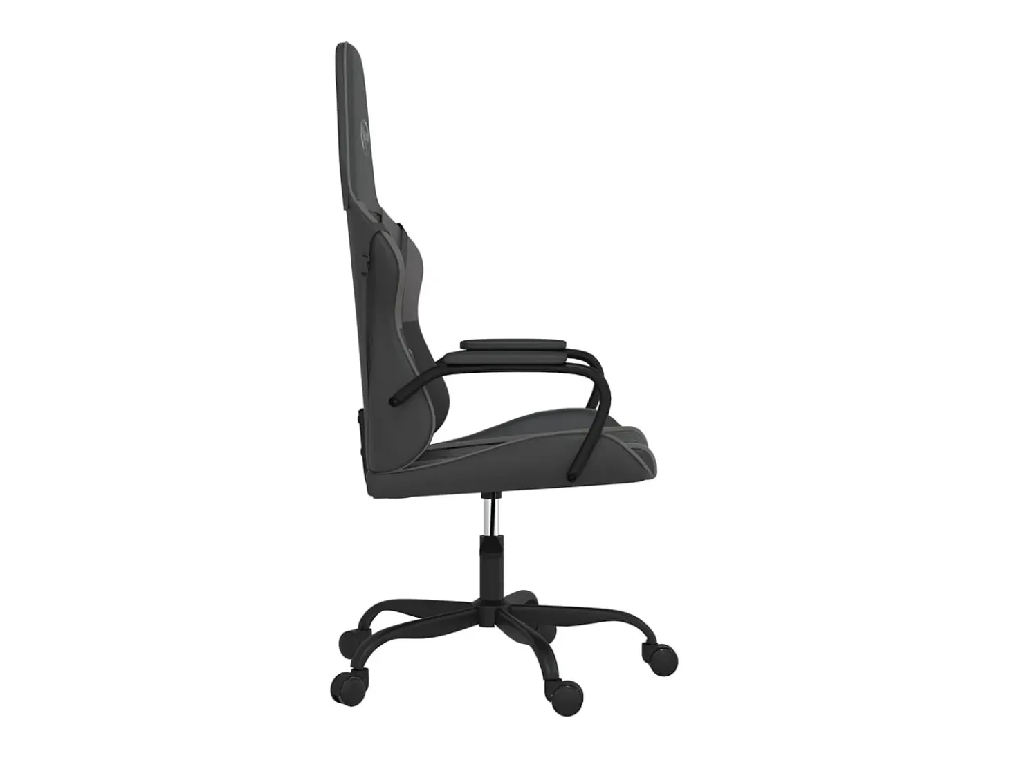 Cadeira gaming couro artificial preto e cinzento