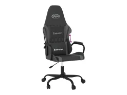 Cadeira gaming couro artificial preto e cinzento