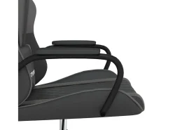 Cadeira gaming couro artificial preto e cinzento