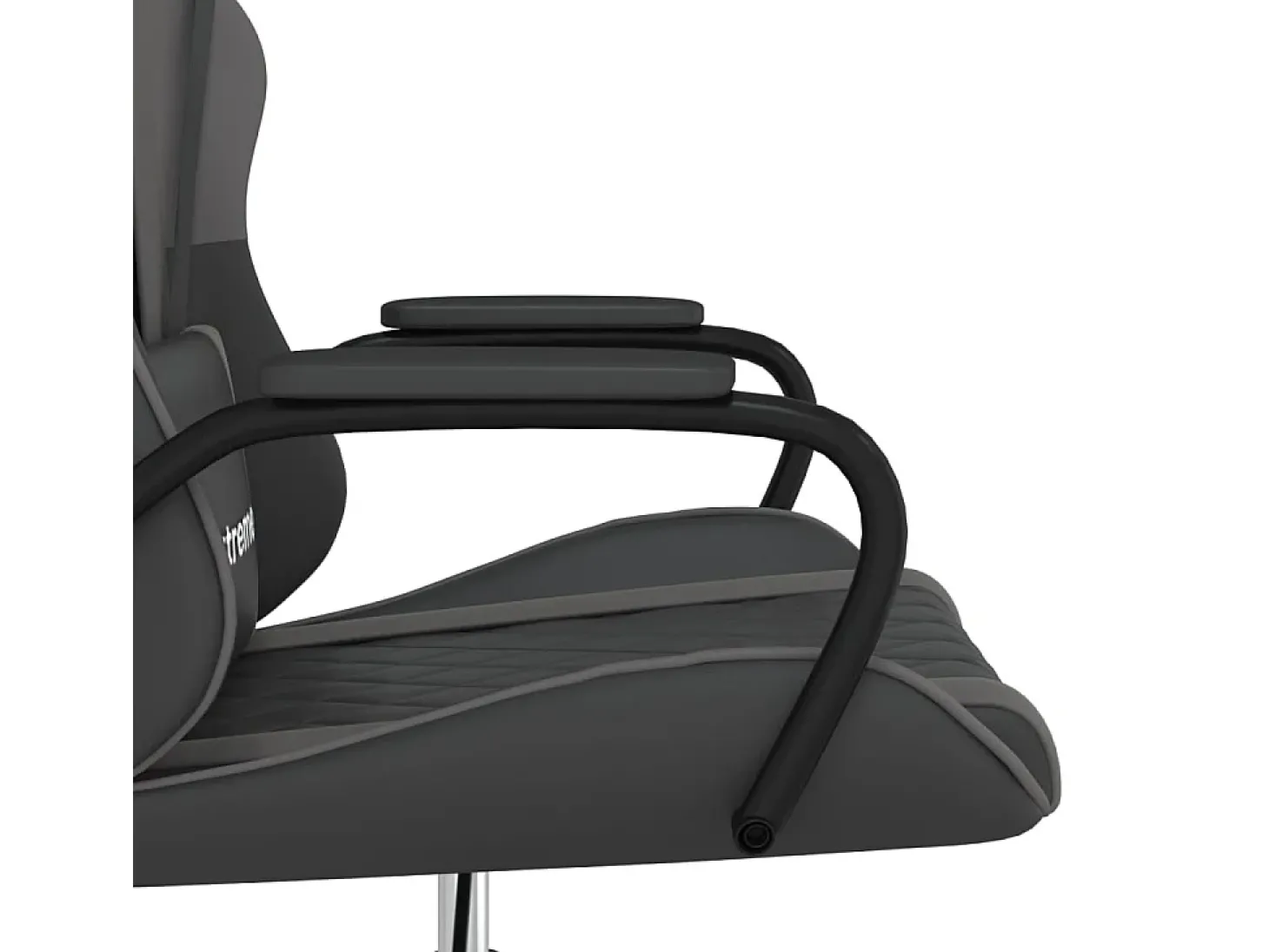Cadeira gaming couro artificial preto e cinzento