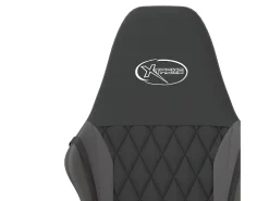 Cadeira gaming couro artificial preto e cinzento