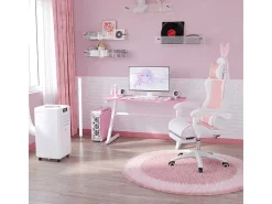 Cadeira Gaming ergonómica - com suporte lombar e apoio para os pés - altura e inclinação ajustável - 65x63x136/142cm