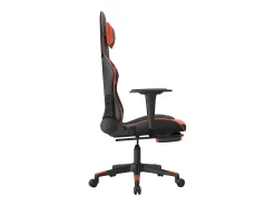 Cadeira gaming massagem + apoio pés couro artif. preto/vermelho