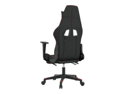 Cadeira gaming massagem + apoio couro art. preto/vermelho tinto
