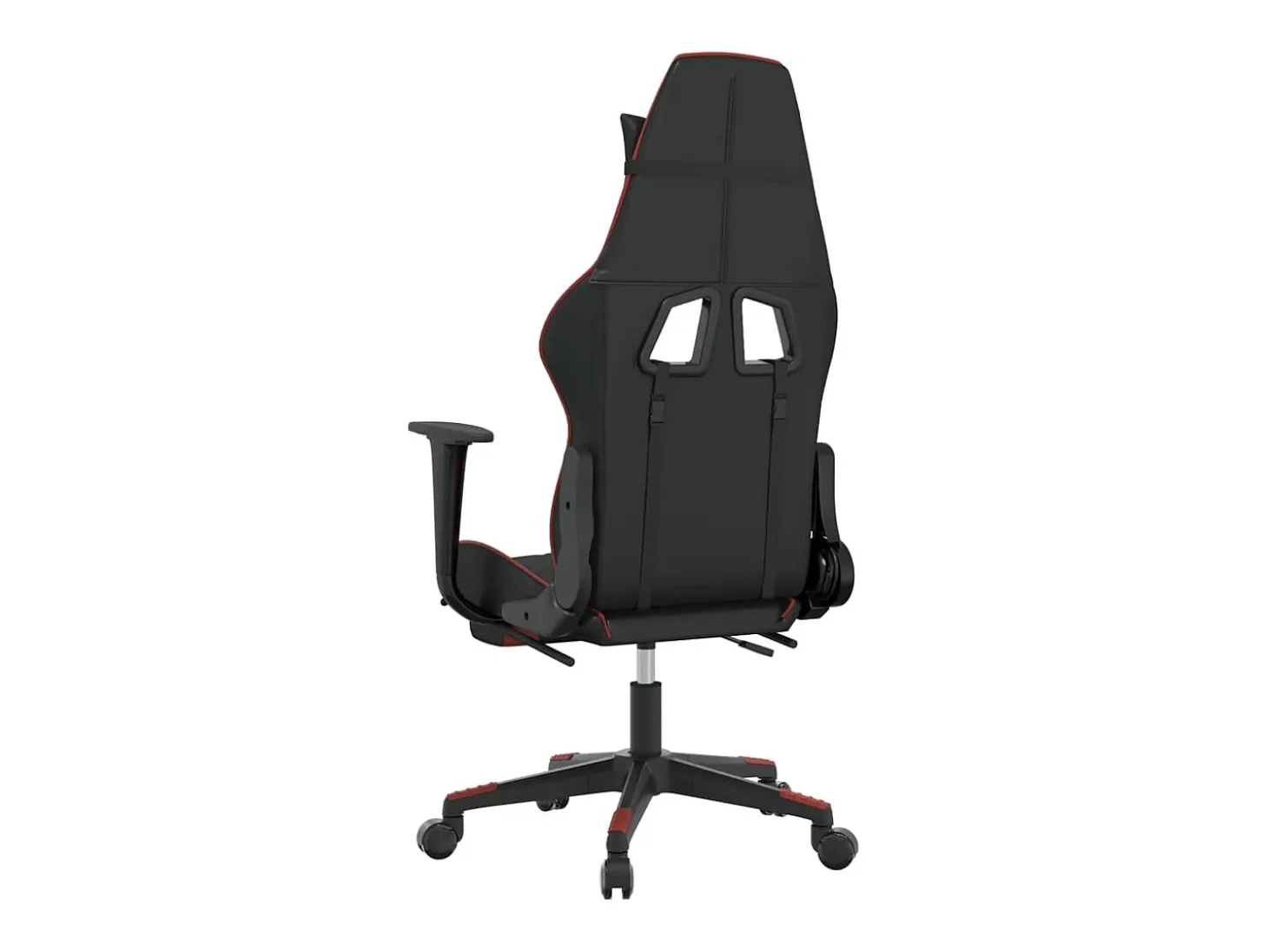 Cadeira gaming massagem + apoio couro art. preto/vermelho tinto